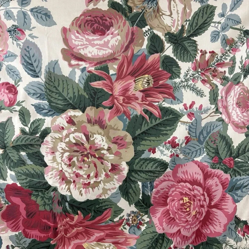 2 Pottery Barn Euro Shams Bird Floral Cottage Roses Jacobean Organic Cotton NWOT